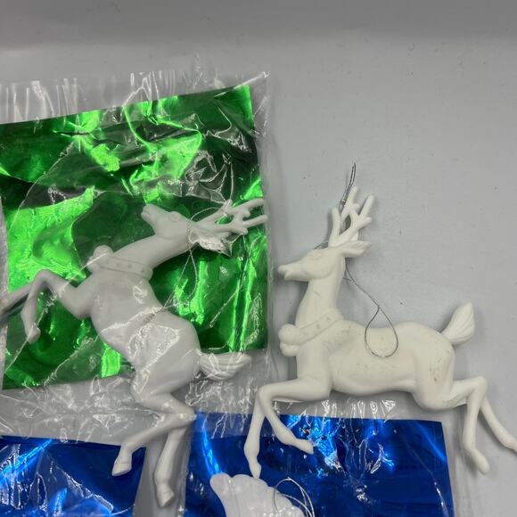 Vtg 8 Kurt Adler Santa's World Turtle Doves & Reindeer Ornaments Hong Kong NOS - Picture 9 of 9